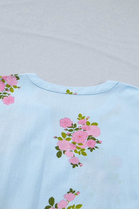 All Over Floral Print Rick Rack A Line Maxi Dress