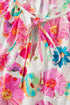 All Over Floral Print Ruched Short Sleeve Blouse