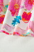 All Over Floral Print Ruched Short Sleeve Blouse