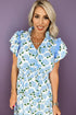 All Over Floral Print Ruffle Sleeve A Line Maxi Dress