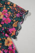 All Over Floral Print Sheer Mesh Stand Neck Short Sleeve Top