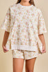 All Over Floral Print Short Sleeve Pocket Short Set