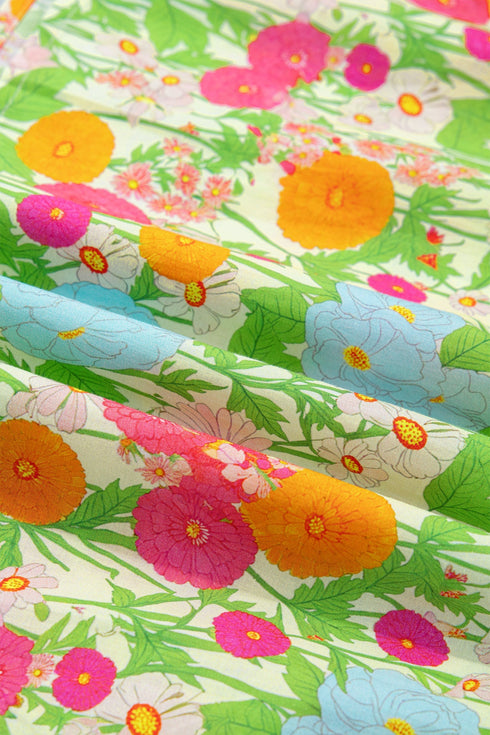 All Over Floral Print Smocked Puff Sleeve Maxi Dress