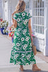 All Over Floral V Neck Ruffle Sleeve Maxi Dress