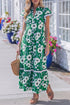 All Over Floral V Neck Ruffle Sleeve Maxi Dress