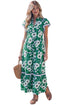 All Over Floral V Neck Ruffle Sleeve Maxi Dress