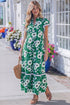 All Over Floral V Neck Ruffle Sleeve Maxi Dress