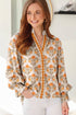 All Over Floral V Neck Southern Belle Long Sleeve Blouse