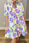 All Over Floral V Neck Tiered Ruffle Mini Dress