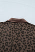 All Over Leopard Print Collared V Neck Mini Dress