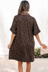 All Over Leopard Print Collared V Neck Mini Dress