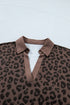 All Over Leopard Print Collared V Neck Mini Dress