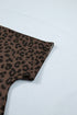 All Over Leopard Print Collared V Neck Mini Dress