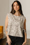 All Over Leopard Print Corduroy Knot Side Western Vest