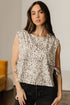 All Over Leopard Print Corduroy Knot Side Western Vest