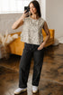 All Over Leopard Print Corduroy Knot Side Western Vest