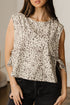 All Over Leopard Print Corduroy Knot Side Western Vest