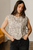All Over Leopard Print Corduroy Knot Side Western Vest