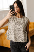 All Over Leopard Print Corduroy Knot Side Western Vest