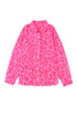All Over Leopard Print Distressed Raw Hem Denim Jacket