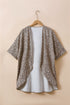 All Over Leopard Print Half Sleeve Open Front Cardigan