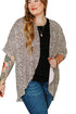 All Over Leopard Print Half Sleeve Open Front Cardigan