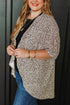 All Over Leopard Print Half Sleeve Open Front Cardigan