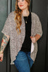 All Over Leopard Print Half Sleeve Open Front Cardigan