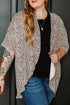 All Over Leopard Print Half Sleeve Open Front Cardigan