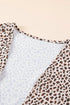 All Over Leopard Print Half Sleeve Open Front Cardigan