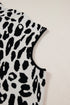 All Over Leopard Print High Neck Short Sleeve Sweater
