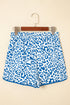 All Over Leopard Print Lace Up Accent Trim Shorts