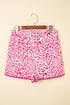 All Over Leopard Print Lace Up Accent Trim Shorts