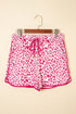 All Over Leopard Print Lace Up Accent Trim Shorts