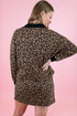 All Over Leopard Print Long Sleeve Two Piece Dress