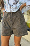 All Over Leopard Print Loose Western Denim Shorts