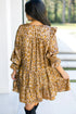 All Over Leopard Print Ruffled Sleeve Tiered Mini Dress