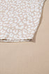 All Over Leopard Print Tab Sleeve V Neck Blouse