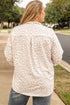 All Over Leopard Print Tab Sleeve V Neck Blouse