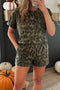 All Over Leopard Print Western Crew Neck Short Sets