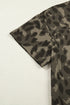 All Over Leopard Print Western Crew Neck Short Sets