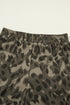 All Over Leopard Print Western Crew Neck Short Sets