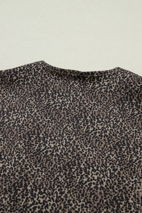 All Over Leopard Print Western Denim Vest