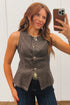All Over Leopard Print Western Denim Vest