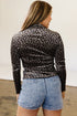 All Over Leopard Print Western Pullover Long Sleeve Top