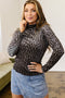 All Over Leopard Print Western Pullover Long Sleeve Top