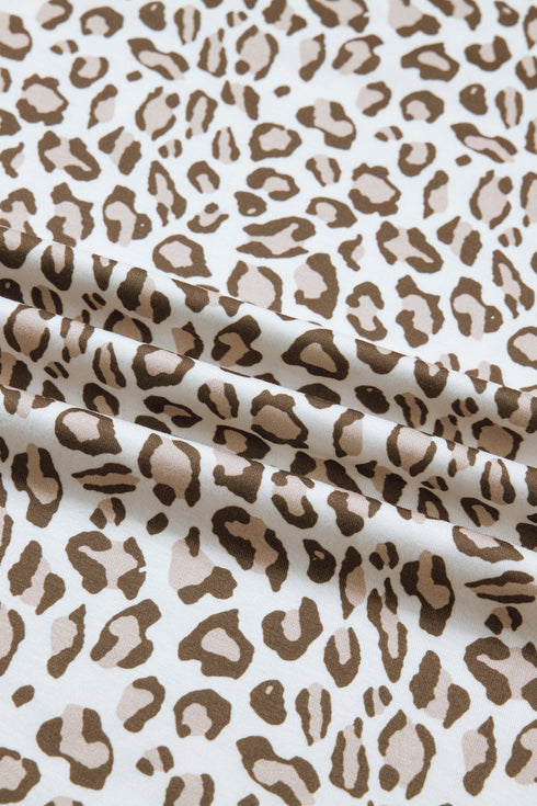 All Over Leopard Print Western Round Neck Tee