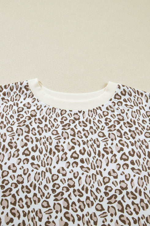 All Over Leopard Print Western Round Neck Tee