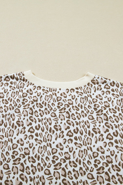 All Over Leopard Print Western Round Neck Tee