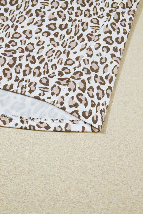 All Over Leopard Print Western Round Neck Tee